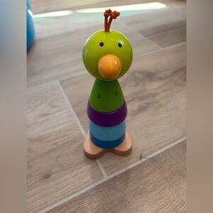 Vibrant Wooden Stacking Bird Toy